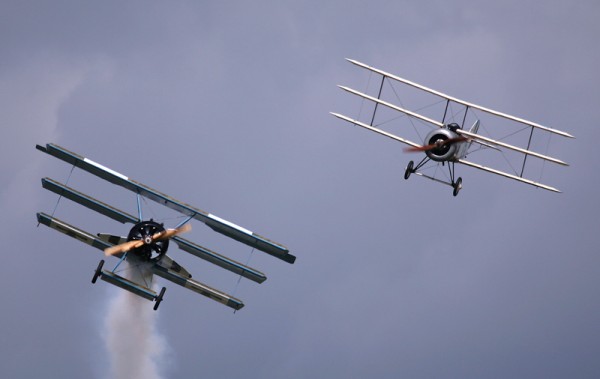 Airshow action with a Sopwith Triplane and a Fokker dri-decker